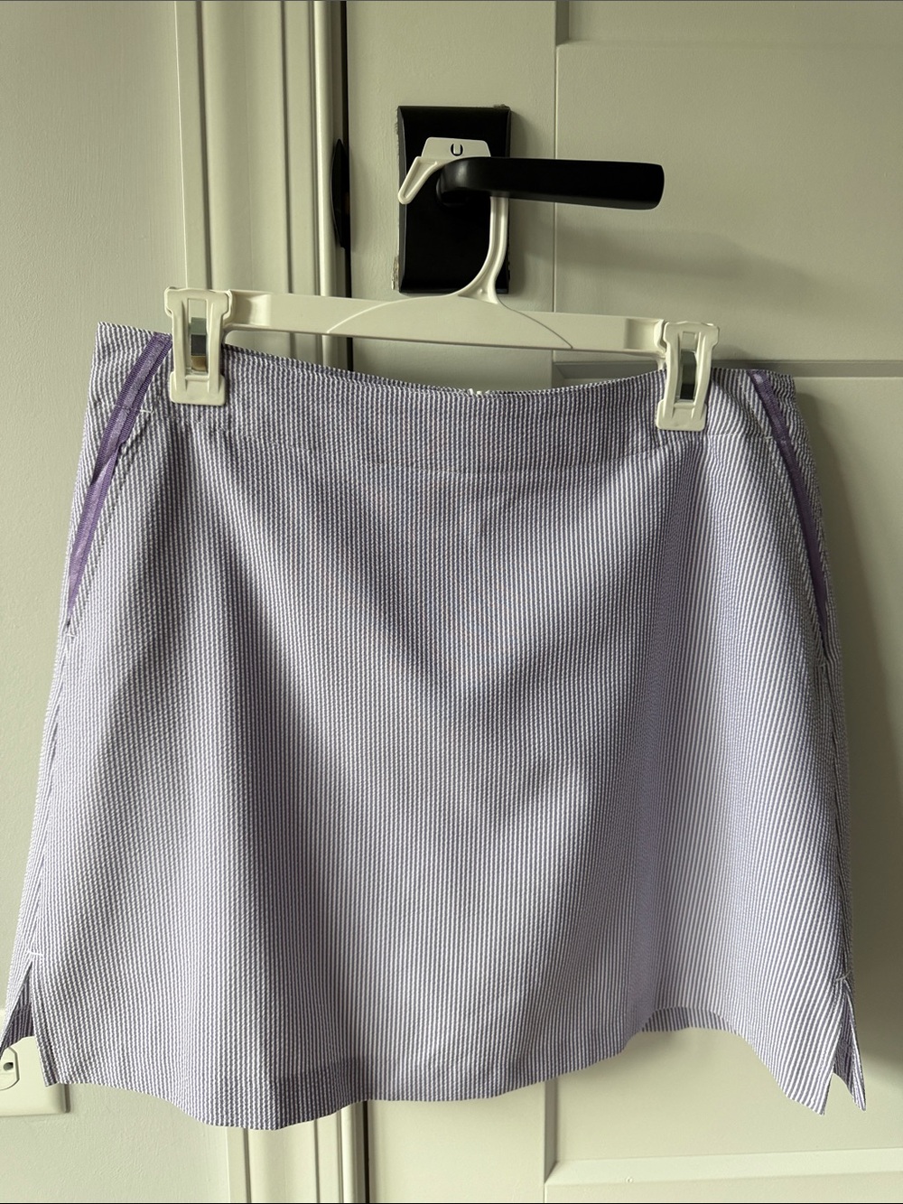 Purple and White Seersucker Golf Skort